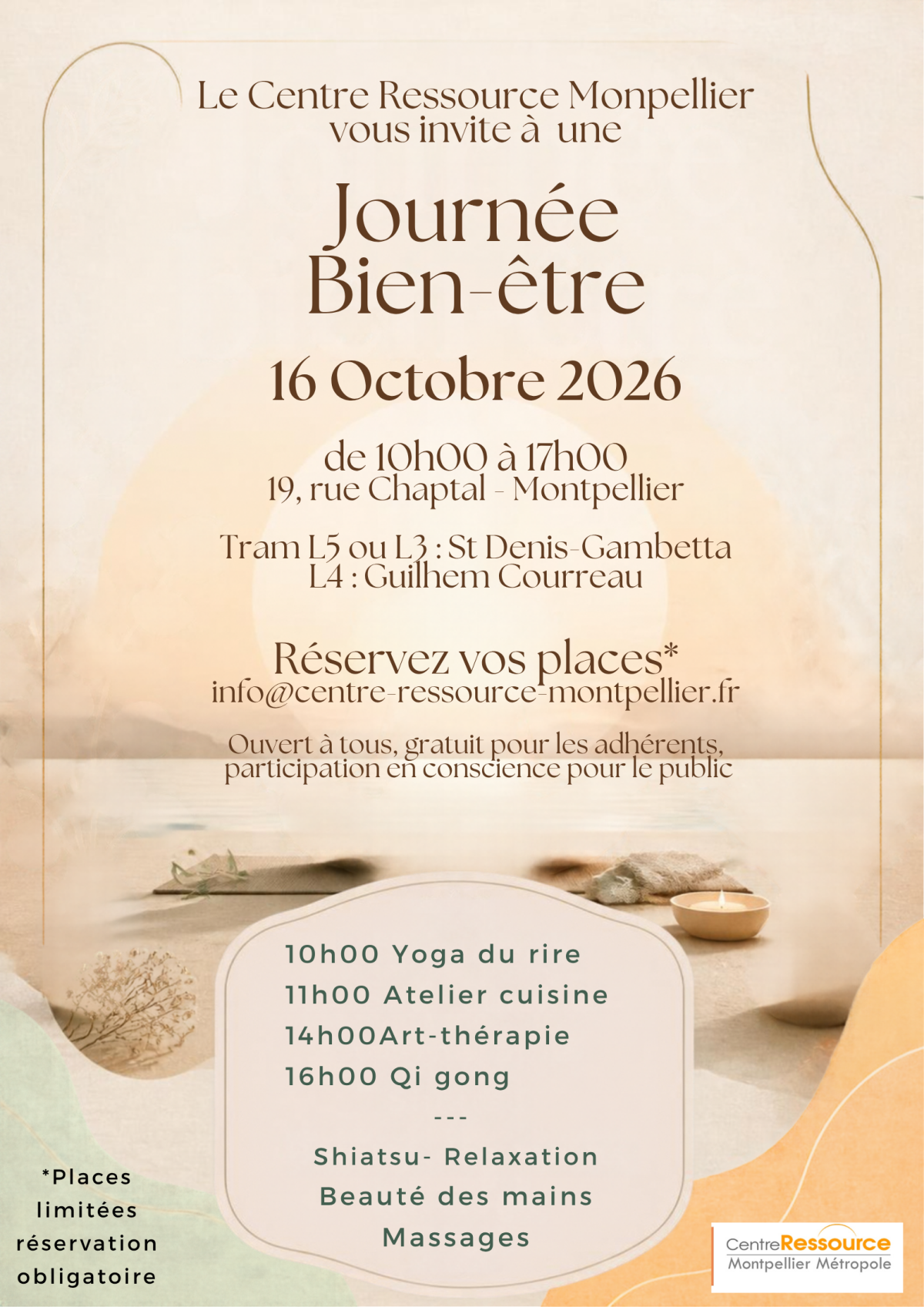 La journée du Centre Ressource Montpellier du 16 Octobre 2026 de 10h00 à 17h00