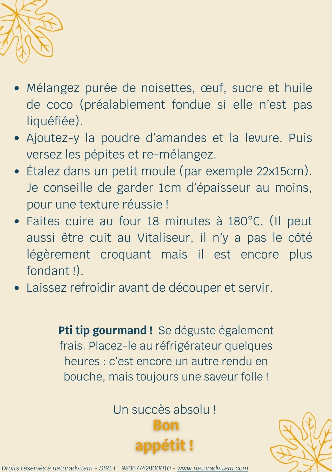 Bonne dégustation !